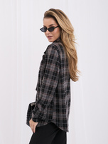 Czarna flanelowa koszula oversize w kratę