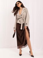 Brązowa midi spódnica typu slip skirt 