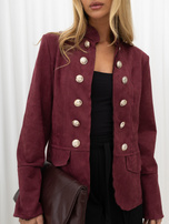 Burgundowa marynarka oficerska w stylu vintage