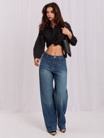 Ciemnoniebieskie jeansy typu relaxed fit SUBLEVEL