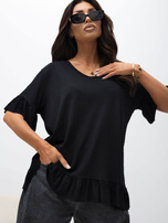 Czarna damska bluzka oversize na lato