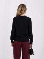 Czarny damski sweter w romby