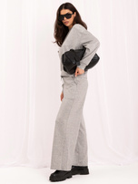 Szary damski dres w dżety ze spodniami wide leg