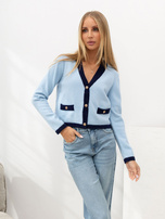 Jasnoniebieski elegancki sweter 2w1 z kamizelką
