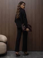 Czarny swetrowy ze spodniami wide leg