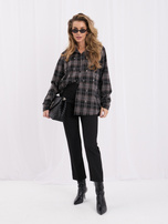 Czarna flanelowa koszula oversize w kratę