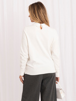Ecru elegancki sweter z cyrkoniami