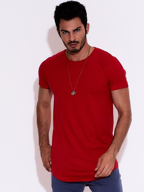 Czerwony t-shirt męski basic