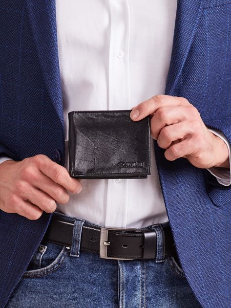 Skórzany męski portfel czarny