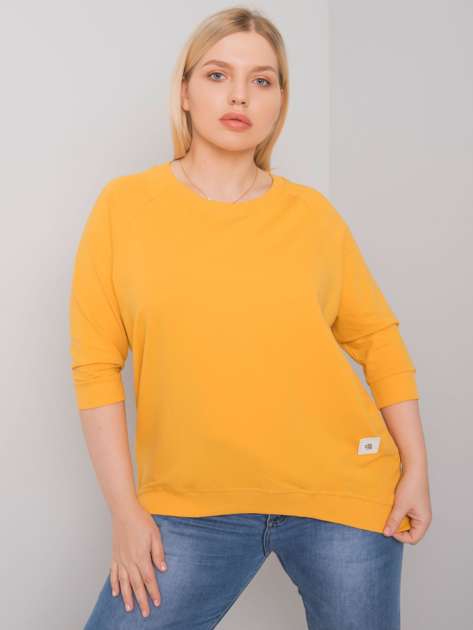Żółta bawełniana bluza plus size Ninetta